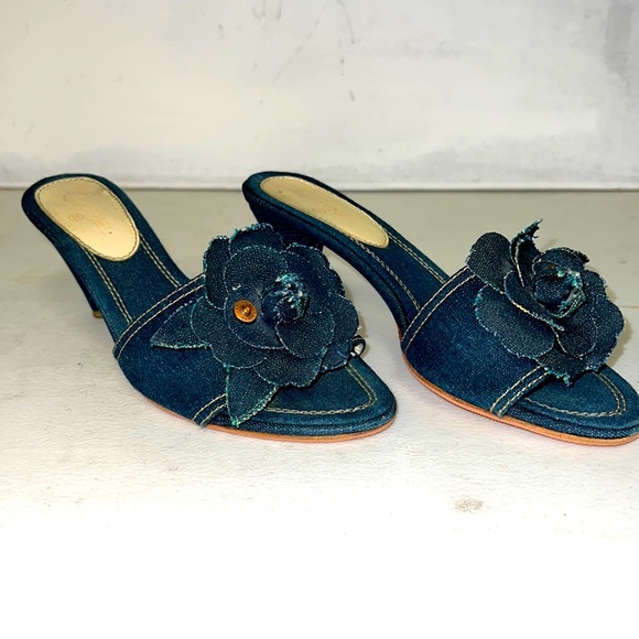 CHANEL Shoes - CHANEL DENIM SLIDES